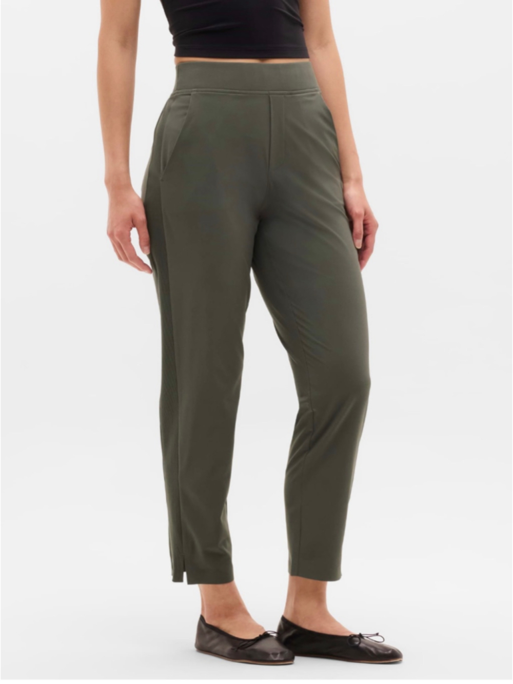 Women's Athleta Brooklyn Ankle Pants Size 10 Tall Jungle Green